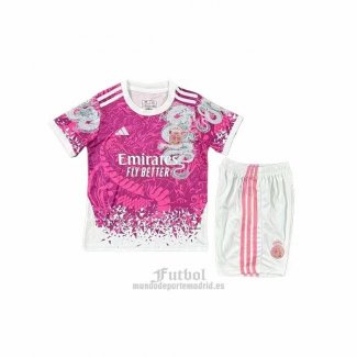 Camiseta Real Madrid Dragon Nino 2025-2026 Rosa