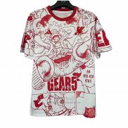 Camiseta Japon Anime Luffy 2025-2026 Blanco Rojo Tailandia