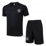 Chandal del Manchester City Manga Corta 2025-2026 Negro - Pantalon Corto