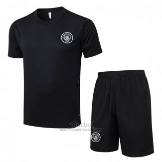 Chandal del Manchester City Manga Corta 2025-2026 Negro - Pantalon Corto