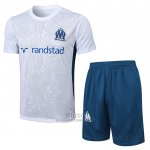 Chandal del Olympique Marsella Manga Corta 2024-2025 Blanco - Pantalon Corto