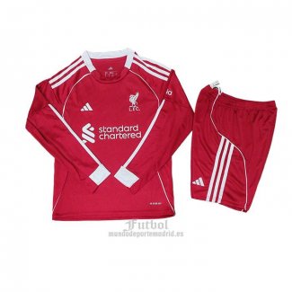 Camiseta Liverpool Primera Manga Larga Nino 2025-2026