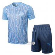 Chandal del Manchester City Manga Corta 2024-2025 Azul - Pantalon Corto