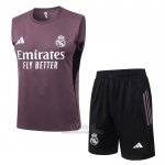 Chandal del Real Madrid Sin Mangas 2025-2026 Gris Purpura