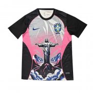 Camiseta Brasil Jesus 2026 Gris Rosa Tailandia