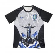 Camiseta Brasil Jesus 2026 Gris Negro Tailandia