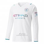 Camiseta Manchester City Segunda Manga Larga 2021-2022