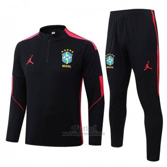Chandal de Sudadera del Brasil 2026-2027 Negro Rojo
