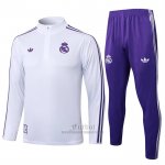 Chandal de Sudadera del Real Madrid Nino 2025-2026 Blanco Purpura