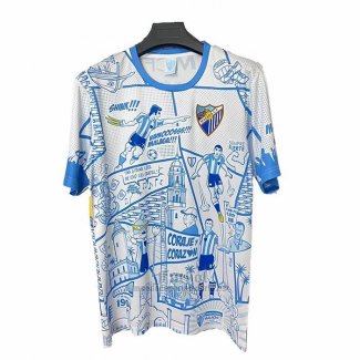 Camiseta Malaga Special 2025-2026 Blanco Azul Tailandia