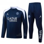 Chandal de Sudadera del Paris Saint-Germain 2025-2026 Azul Blanco  Chandal de Sudadera del Paris Saint-Germain 2025-2026 Azul Blanco