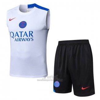 Chandal del Paris Saint-Germain Sin Mangas 2025-2026 Blanco