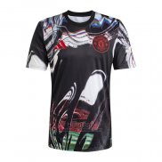 Camiseta Pre Partido del Manchester United 2025-2026 Negro Blanco