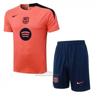Chandal del Barcelona Manga Corta 2025-2026 Naranja - Pantalon Corto