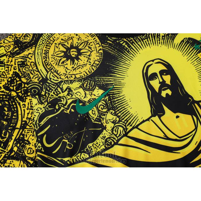 Chandal del Brasil Jesus Manga Corta 2024-2025 Amarillo - Pantalon Corto