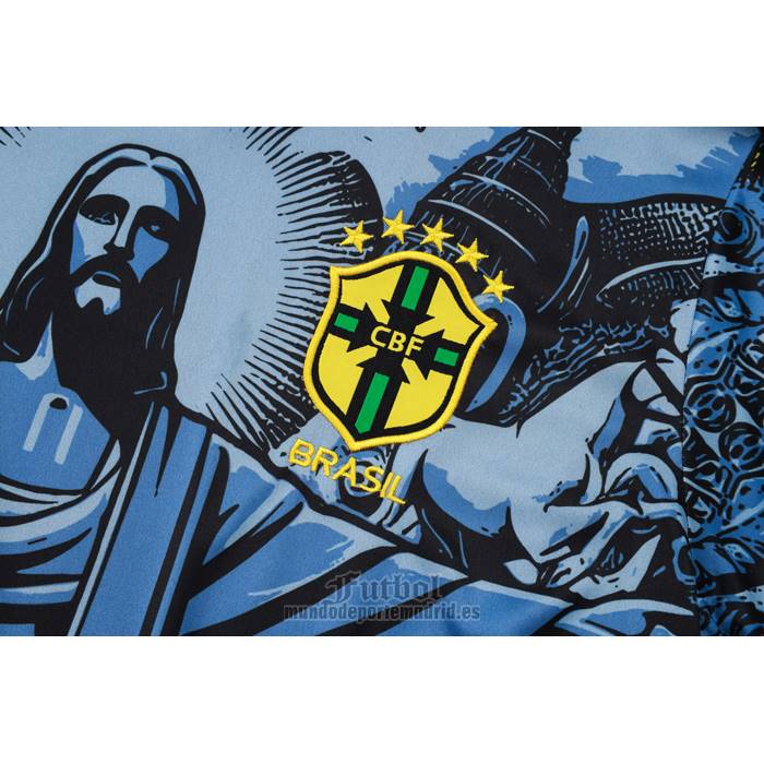 Chandal del Brasil Jesus Manga Corta 2024-2025 Azul - Pantalon Corto