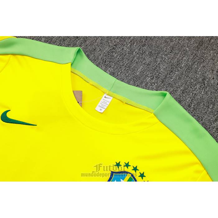 Chandal del Brasil Manga Corta 2024-2025 Amarillo - Pantalon Corto