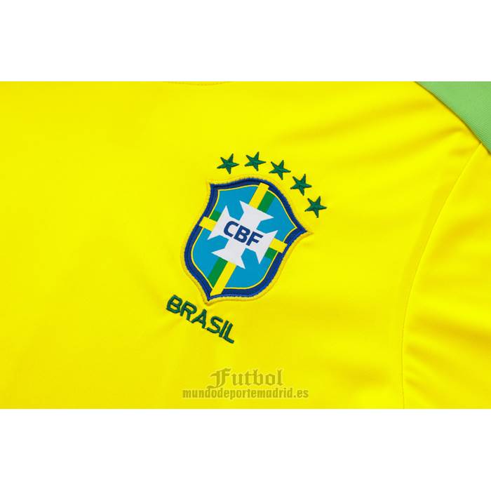 Chandal del Brasil Manga Corta 2024-2025 Amarillo - Pantalon Corto