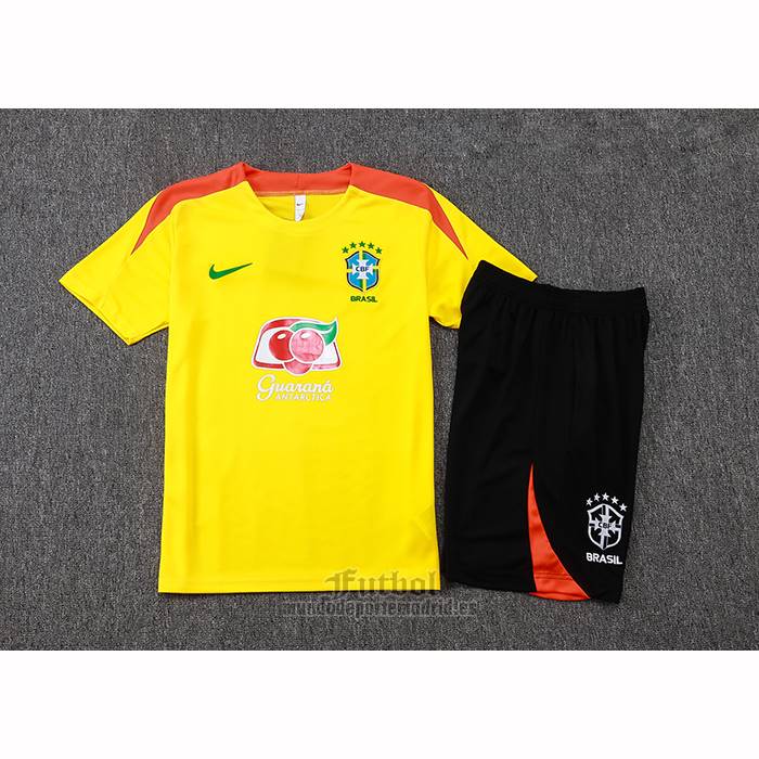 Chandal del Brasil Manga Corta 2025-2026 Amarillo - Pantalon Corto