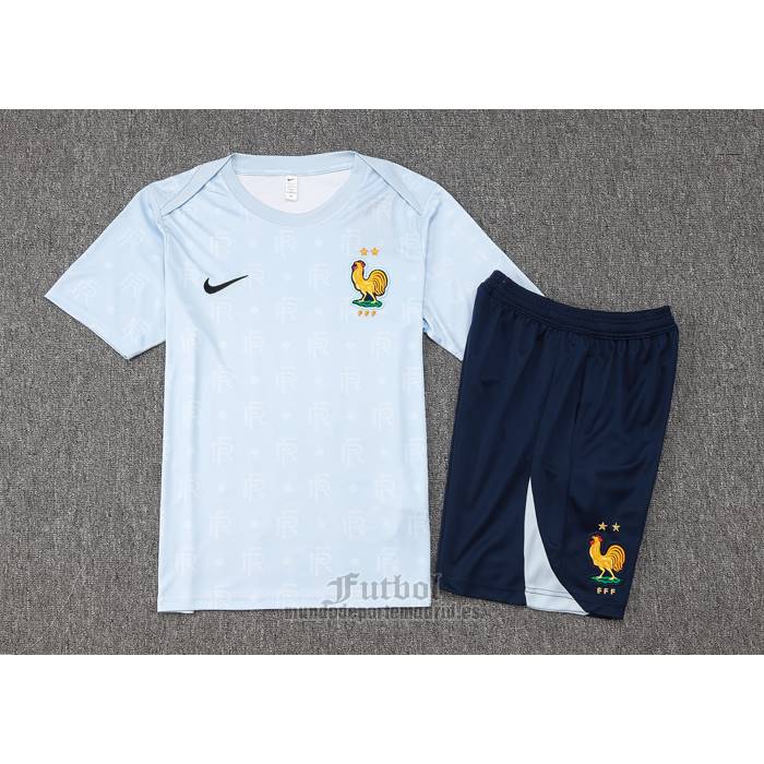 Chandal del Francia Manga Corta 2024-2025 Azul Claro - Pantalon Corto