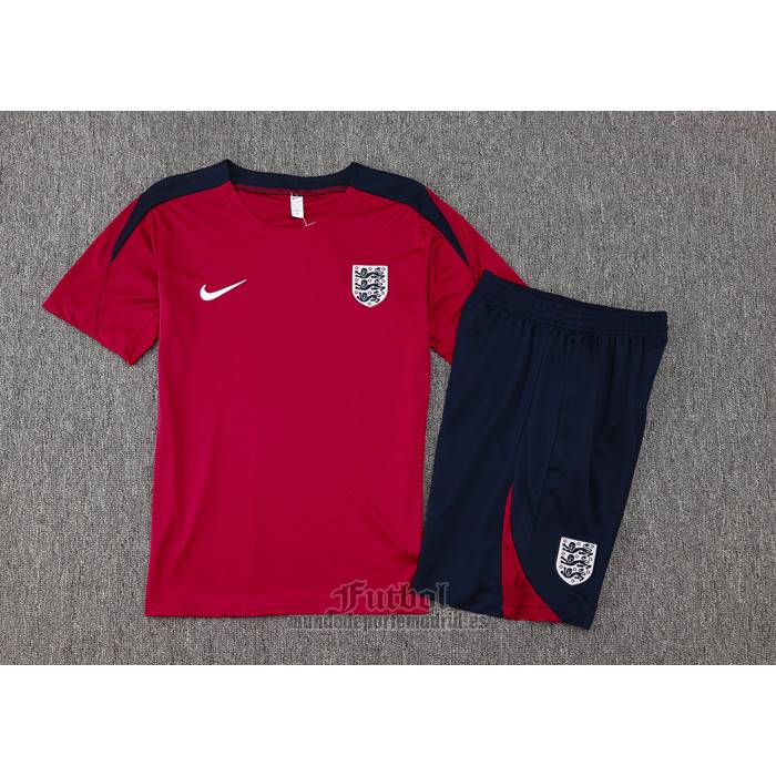 Chandal del Inglaterra Manga Corta 2024-2025 Rojo - Pantalon Corto