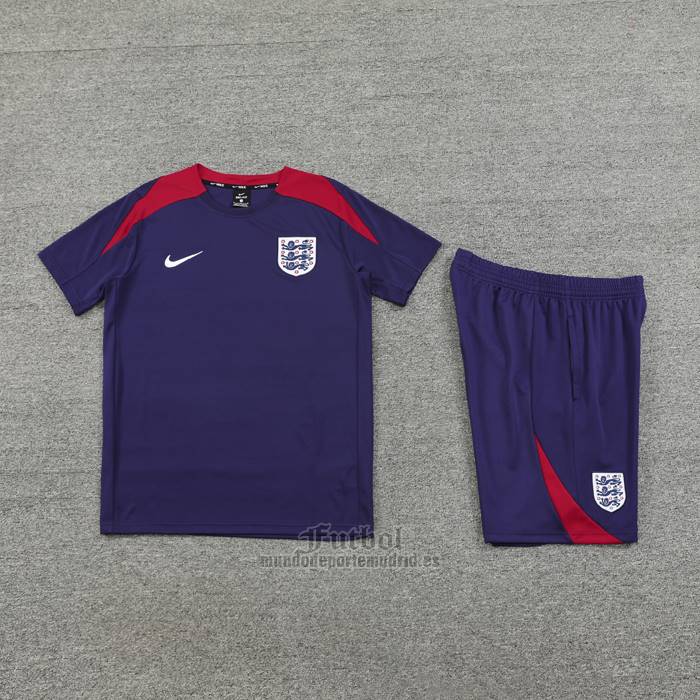 Chandal del Inglaterra Manga Corta 2024-2025 Purpura - Pantalon Corto