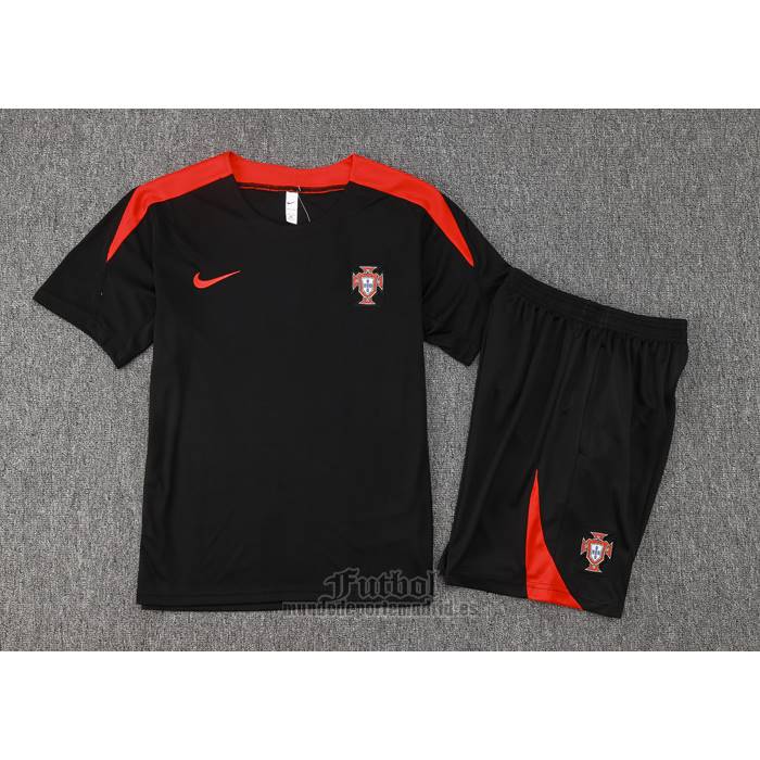 Chandal del Portugal Manga Corta 2024-2025 Negro - Pantalon Corto